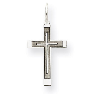 Laser Designed Cross Charm 14k White Gold XR944, MPN: XR944, 886774132938