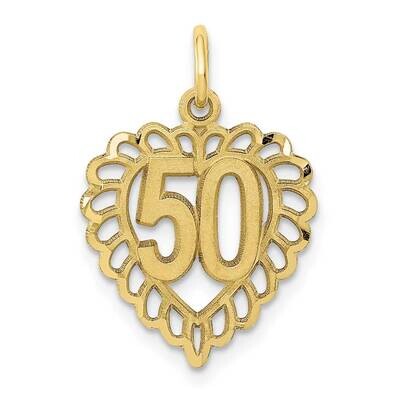 50 In Heart Charm 10k Gold 10ZC987, MPN: 10ZC987,