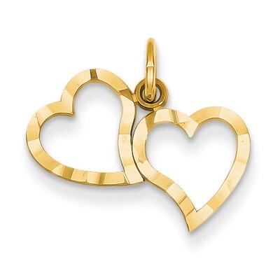 Double Heart Charm 14k Gold C309, MPN: C309, 886774089195