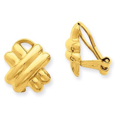 Non-pierced X Earrings 14k Gold H631, MPN: H631, 658226125818
