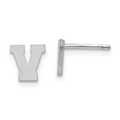 Initial Letter V Post Earrings 14k White Gold Laser Brushed XNE45W/V, MPN: XNE45W/V, 883957948256