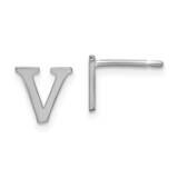 Initial Letter V Post Earrings 10k White Gold Polished 10XNE46W/V, MPN: 10XNE46W/V,