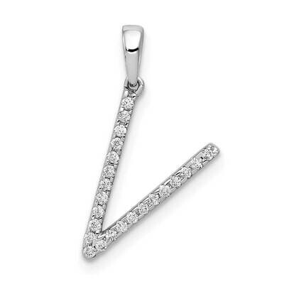 Initial V Pendant 14k White Gold Diamond PM5222V-010-WA, MPN: PM5222V-010-WA, 883957134475