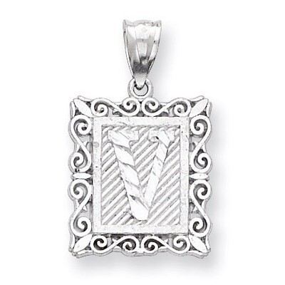 Initial V Charm Sterling Silver QC2770V, MPN: QC2770V, 883957907116