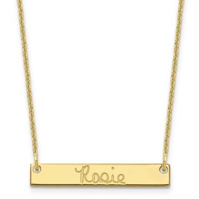 Polished Signature Bar Necklace 10k Gold Small 10XNA1273Y, MPN: 10XNA1273Y, 196904158746