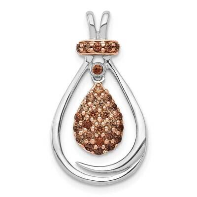 Rose Rhodium 1/4Ct. Champagne Diamond Chain Slide 14k White Gold PM4793-025-WA, MPN: PM4793-025-WA,…