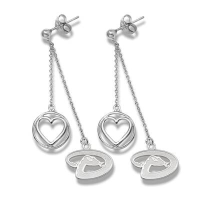 ARIZONA DIAMONDBACKS D 3/8 BELOVED HEART EARRINGS Sterling Silver DIA016BLERD-SS, MPN: DIA016BLERD-…