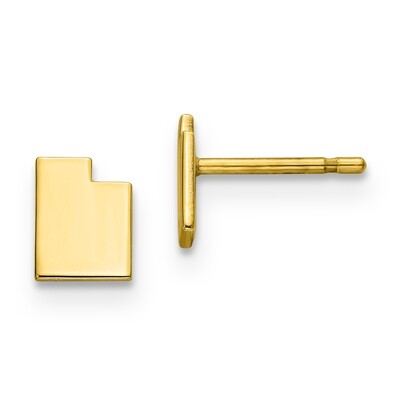 Utah State Small Earrings Gold-plated on Silver Engravable XNE50GP-UT, MPN: XNE50GP-UT, 886774566788