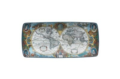 Mottahedeh World Map Sm Rectangular Tray MP1206, MPN: MP1206,
