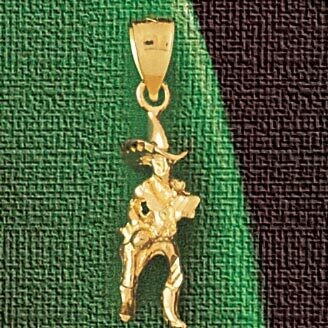 Dazzlers Jewelry Cowboy Pendant Necklace Charm Bracelet in Yellow, White or Rose Gold 1846, MPN: DZ…