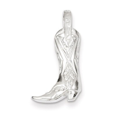 Cowboy Boot Charm Sterling Silver QC829, MPN: QC829, 883957974606