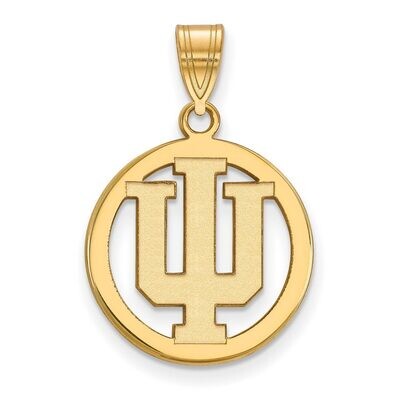 Indiana University Sm Pendant in Circle Gold-plated Silver GP031IU, MPN: GP031IU, 886774934280
