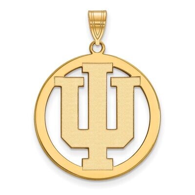 Indiana University L Pendant in Circle Gold-plated Silver GP032IU, MPN: GP032IU, 886774934990