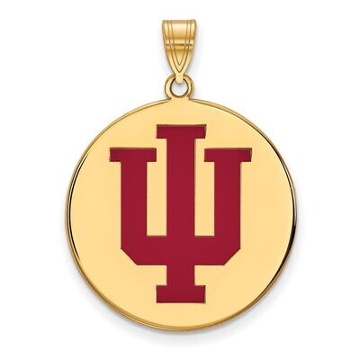 Indiana University Large Enamel Disc Pendant Gold-plated Silver GP074IU, MPN: GP074IU, 886774954547