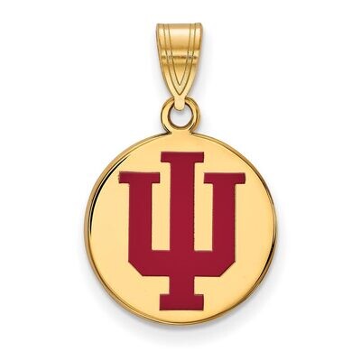 Indiana University Medium Enamel Disc Pendant Gold-plated Silver GP038IU, MPN: GP038IU, 886774939384