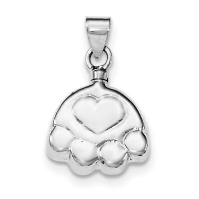 Puppy Paw Ash Holder Pendant Sterling Silver Rhodium-plated Polished QC8397, MPN: QC8397, 191101360…