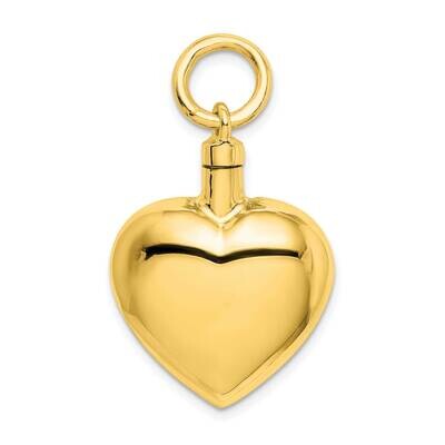 Polished Heart Ash Holder Pendant Sterling Silver Gold-Tone QC8401GP, MPN: QC8401GP, 191101781650