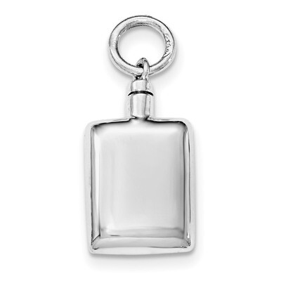 Rectangular Ash Holder Pendant Sterling Silver Rhodium-plated Polished QC8398, MPN: QC8398, 1911014…