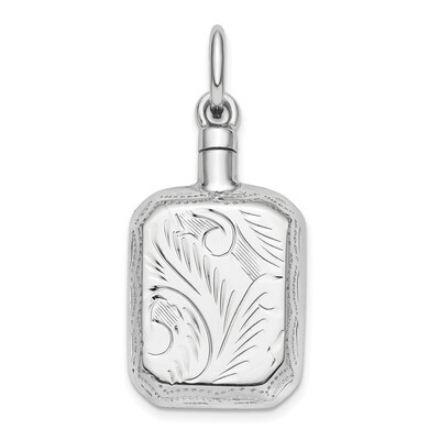 Rectangular Ash Holder Pendant Sterling Silver Rhodium-plated QC9175, MPN: QC9175, 886774114903