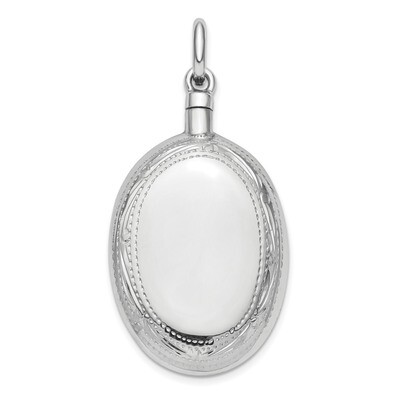 Oval Ash Holder Pendant Sterling Silver Rhodium-plated QC9171, MPN: QC9171, 883957638935