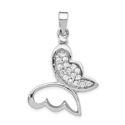 Butterfly CZ Diamond Ash Holder Pendant Sterling Silver Rhodium-plated QP5311, MPN: QP5311, 8867741…