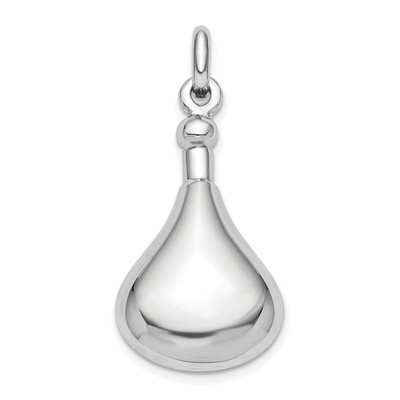 Sterling Silver Rhodium-plat Polished Screw Top Ash Holder Pendant Sterling Silver Rhodium QC9178, …