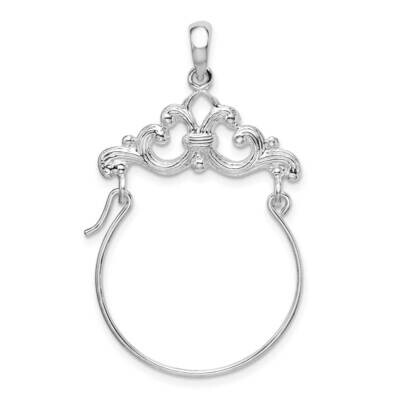 Scroll Design Charm Holder Sterling Silver Polished QC11005, MPN: QC11005,