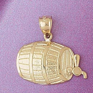 Dazzlers Jewelry Keg Beer Holder Pendant Necklace Charm Bracelet in Yellow, White or Rose Gold 6947…