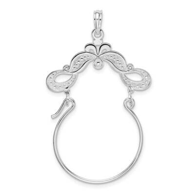 Beaded Scroll Design Charm Holder Sterling Silver Polished QC11006, MPN: QC11006,