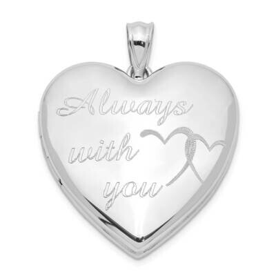 Always With You Ash Holder Heart Locket Sterling Silver Rhodium-plated QLS1003, MPN: QLS1003, 88677…