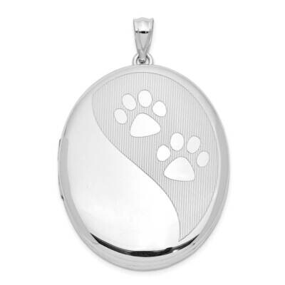 Paw Prints Ash Holder Oval Locket Sterling Silver Rhodium-plated QLS983, MPN: QLS983, 886774002774