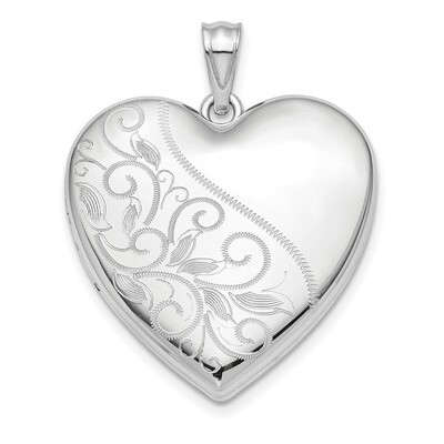24mm Scrolled Ash Holder Heart Locket Sterling Silver Rhodium-plated QLS868, MPN: QLS868, 886774117…