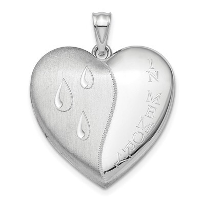 24mm Memory Ash Holder Heart Locket Sterling Silver Rhodium-plated QLS871, MPN: QLS871, 883957951829