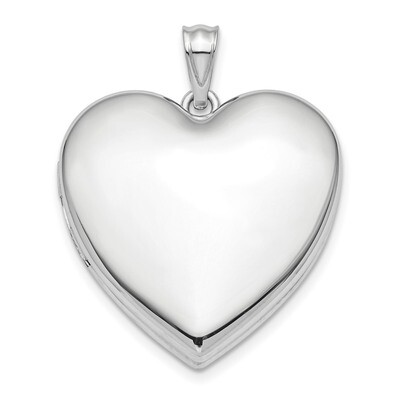 24mm Plain Ash Holder Heart Locket Sterling Silver Rhodium-plated QLS866, MPN: QLS866, 886774115191