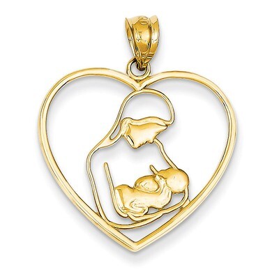 Mother &amp; Child in Heart Pendant 14k Gold K4088, MPN: K4088, 883957430942