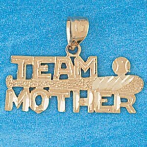 Dazzlers Jewelry Baseball Team Mother Pendant Necklace Charm Bracelet in Yellow, White or Rose Gold…