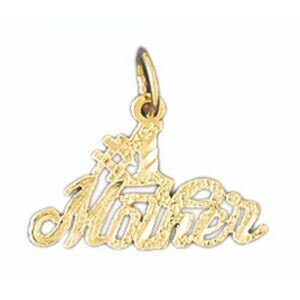 Dazzlers Jewelry Number One Mother Pendant Necklace Charm Bracelet in Yellow, White or Rose Gold 97…