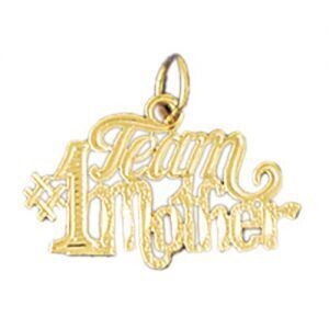 Dazzlers Jewelry Number One Team Mother Pendant Necklace Charm Bracelet in Yellow, White or Rose Go…