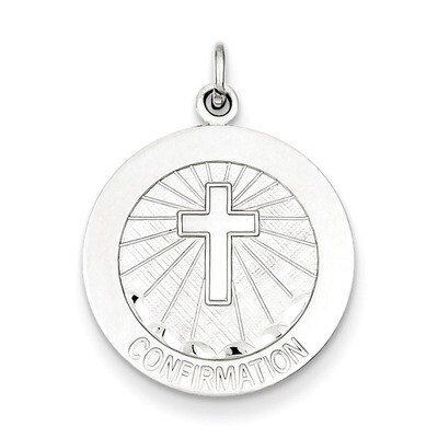 Confirmation Medal Pendant Sterling Silver Brushed QC7389, MPN: QC7389, 883957479255