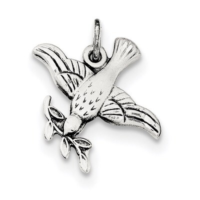 Dove Medal Pendant Sterling Silver Antiqued QC8437, MPN: QC8437, 191101359767