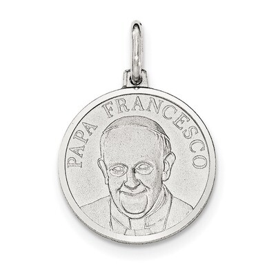 Matte Papa Francesco Medal Pendant Sterling Silver QC8431, MPN: QC8431, 191101363788