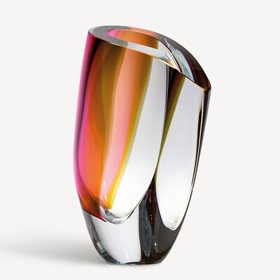 Kosta Boda Crystal Mirage Vase Grey Red Xl 7042222, MPN: 7042222, 7321646083466