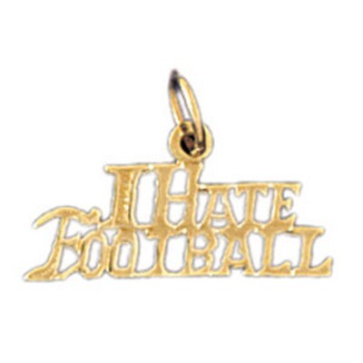 Dazzlers Jewelry I Hate Football Pendant Necklace Charm Bracelet in Yellow, White or Rose Gold 1084…