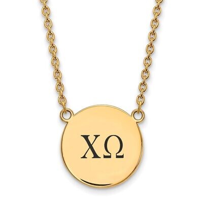 Chi Omega Small Enameled Pendant with 18 Inch Chain Gold-plated Silver GP017CHO-18, MPN: GP017CHO-1…