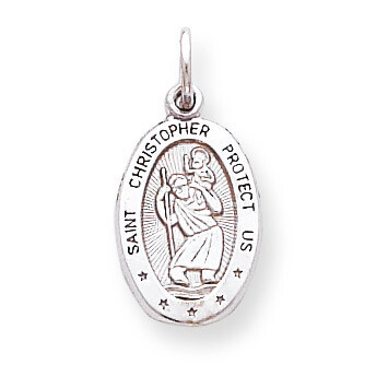 Saint Christopher Medal Pendant 10k White Gold 10WC42, MPN: 10WC42, 886774085623