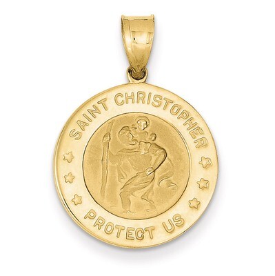 Saint Christopher Medal Pendant 14k Gold M1483, MPN: M1483, 637218166992