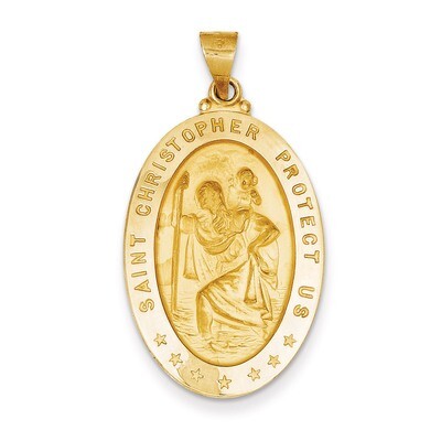 18k Gold Saint Christopher Medal Pendant 18XR15, MPN: 18XR15, 886774582658