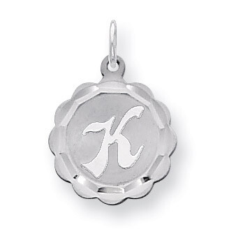 Brocaded Initial K Charm Sterling Silver QC4161K, MPN: QC4161K, 883957128580