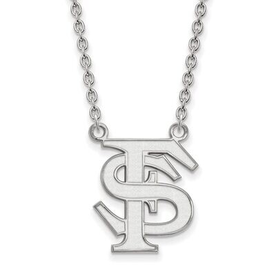 Florida State University Large Pendant with Chain Necklace 14k White Gold 4W016FSU-18, MPN: 4W016FS…