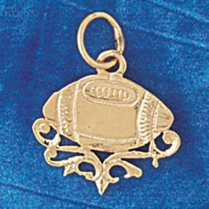 Dazzlers Jewelry Football Ball Pendant Necklace Charm Bracelet in Yellow, White or Rose Gold 3213, …